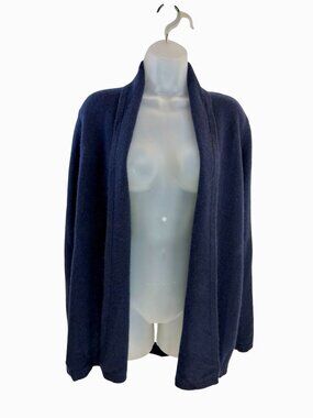 Cashmere Project Navy Blue Cashmere Open Cardigan NWT  SIze Large